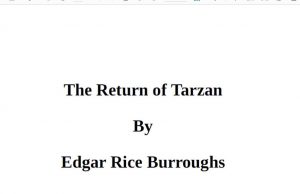 The Return of Tarzan pdf free download