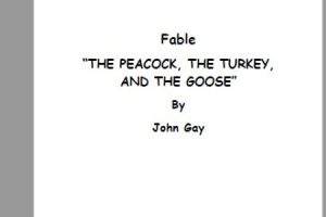 THE PEACOCK, THE TURKEY, AND THE GOOSE pdf free download