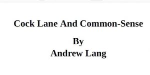 Cock Lane And Common-Sense pdf free download