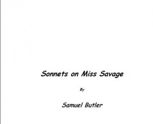 Sonnets on Miss Savage pdf free download