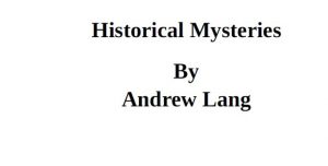 Historical Mysteries pdf free download