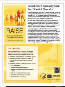 Coordinated Specialty Care Fact Sheet & Checklist pdf free download