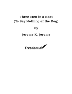 Three Men in a Boat By Jerome K Jerome pdf free download