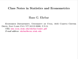 Class notes in statistics and econometrics by Hans G Ehrbar pdf free download