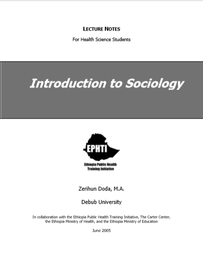 Introduction to Sociology Lecture Notes pdf free download