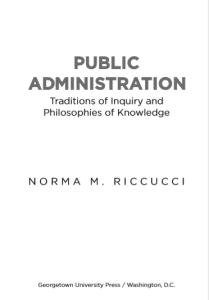 Public Administration Traditions of Inquiry Philosophies of Knowledge pdf free download