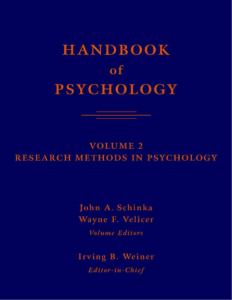 Handbook of Psychology Volume 2 by Irving B Weiner pdf free download