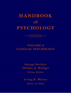 Handbook of Psychology Volume 8 by Irving B Weiner pdf free download