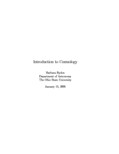 Introduction to Cosmology by Barbana Ryden pdf free download