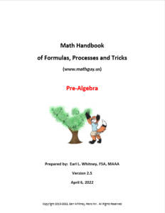 Pre-Algebra Math Handbook of Formulas Processes and Tricks by Earl L Whitney pdf free download