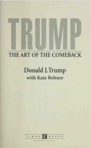 Trump The Art of the Comeback by Donald Trump with Kate Bohner pdf free download