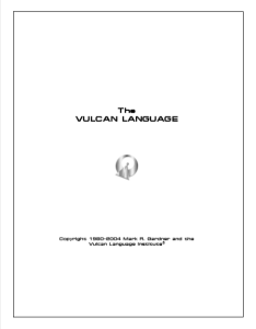 The Vulcan Language by Mark R Gardner pdf free download