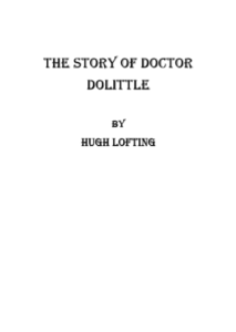 The Story of Doctor Dolittle by Hugh Lofting pdf free download