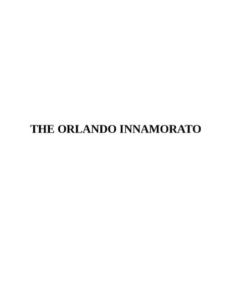 Orlando Innamorato by Matteo M Boiardo pdf free download