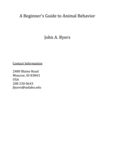 A Beginner’s Guide to Animal Behavior by John A Byers pdf free download