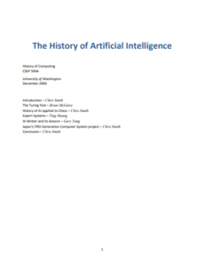 The History of Artificial Intelligence by Chris and Brian pdf free download